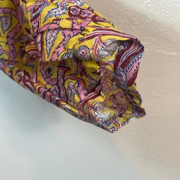 Mille Resort & Travel Midi Dress in Birds of Paradise Yellow Floral size small - Picture 9 of 13